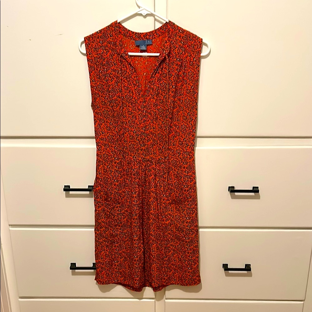 Floral Print Red Dress